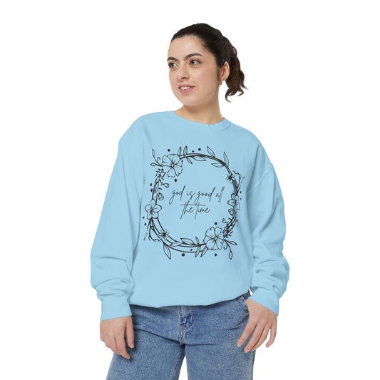 God is good all the time floral wreath Sweatshirt